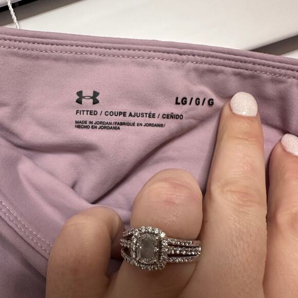 Under Armour Women’s Leggings Mauve Pink Cropped 26 inch Athleisure Fitted Sz L - Picture 3 of 8